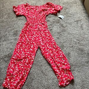 Floral Red Jumpsuit